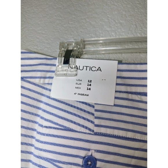 NWT Nautica Blue & White Striped Size 12 Shorts with tie - Picture 6 of 7